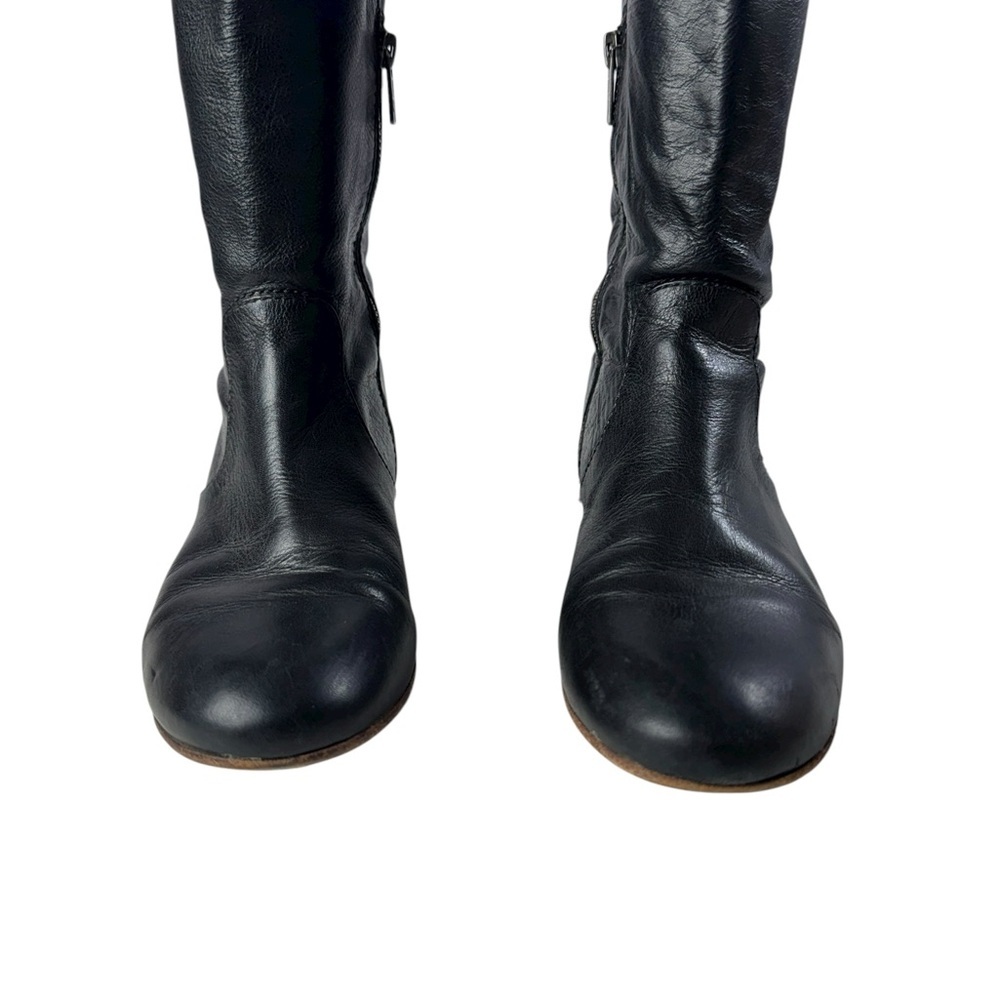 Frye Black Leather Knee-High Riding Boots - Picture 5 of 9